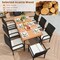 Costway 9 PCS Patio Dining Set Outdoor Acacia Wood Dining Table with 1.9" Umbrella Hole